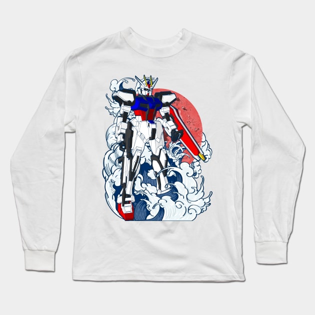 GAT-X105 Strike Gundam Long Sleeve T-Shirt by gblackid